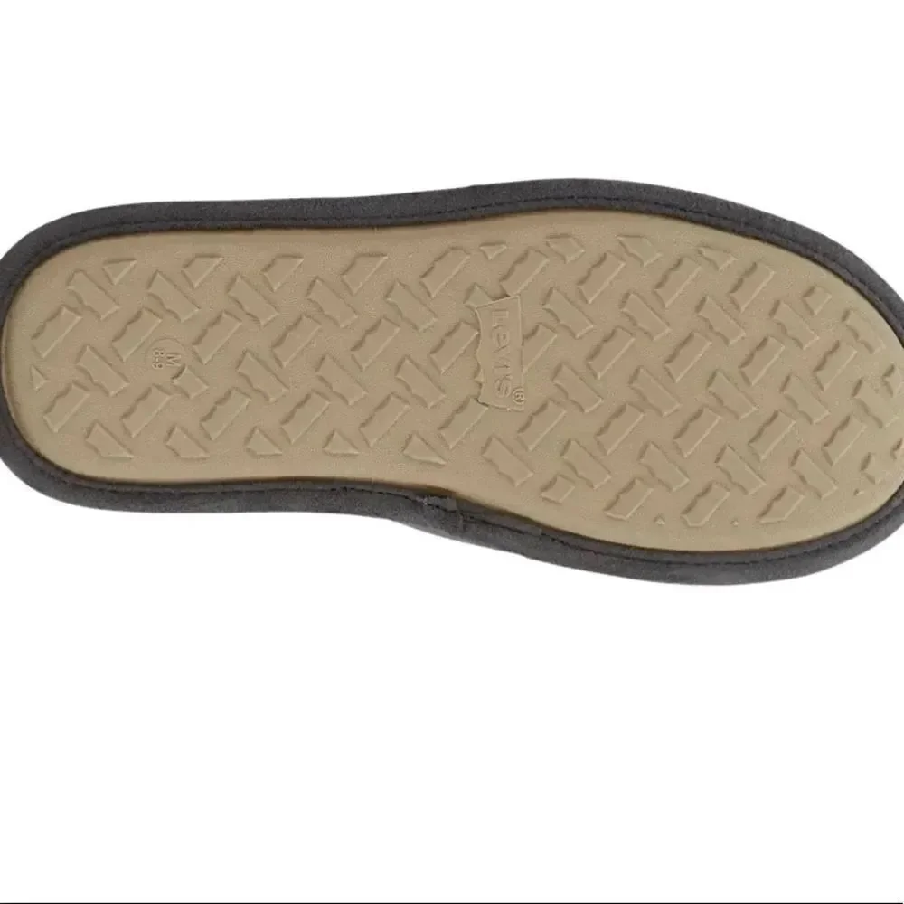 LEVIS Mens Faux Suede Scuff Slippers - Gray